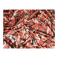 Swirl Satin Print Dress Fabric Red/Wine