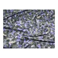 Swirl Circles Print Stretch Cotton Dress Fabric Blue/Purple