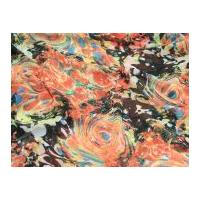 Swirl Print Semi Sheer Dress Fabric Coral, Multi