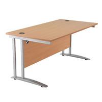 Swift Cable Managed Rectangular Workstation 1200mm Rectangular Beech