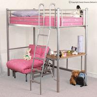 sweet dreams opal 3ft single metal high sleeper bunk