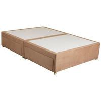 Sweet Dreams Amber Suede Divan Base - Kingsize - Sprung Edge - Coffee - 2 Drawers