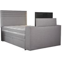 Sweet Dreams Image Chic Luxury Divan TV Bed Double Silver 4 Drawers Mattress