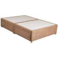Sweet Dreams Amber Suede Divan Base - Double - Sprung Edge - Chocolate - 2 Drawers