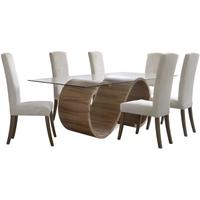 Swirl Small Dining Set with 6 Poise Chairs
