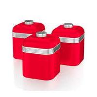 Swan Retro Set of 3 Canisters Red