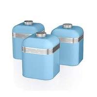 Swan Retro Set of 3 Canisters Sky Blue