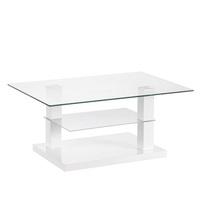 Swiss Glass Coffee Table Rectangular In White High Gloss