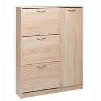 Swift Wooden Shoe Cabinet In Sonoma Oak With 3 Flaps And 1 Door