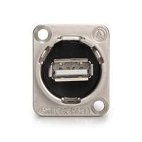 switchcraft chassis mount usb a to b coupler silve