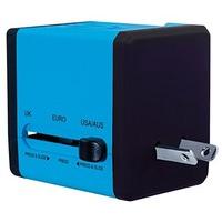 Swordfish 40248 VariPlug Dual USB Universal Travel Plug Adapter/Charger - Blue