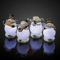 Sweet Quartet - resin snowmen with LEDs