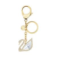 swarovski swan bag charm gold plated