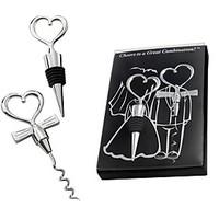 Sweetheart Bottle Stopper and Opener Practical barware set Favor Beter Gifts Wedding Favours