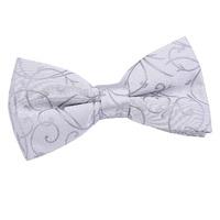 Swirl Silver Bow Tie