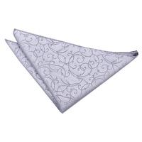 swirl silver handkerchief pocket square