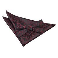 swirl black burgundy bow tie 2 pc set