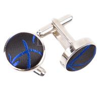 swirl black blue cufflinks