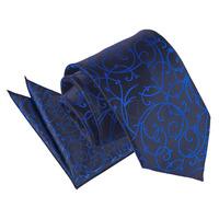 Swirl Black & Blue Tie 2 pc. Set