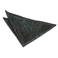 Swirl Black & Green Handkerchief / Pocket Square