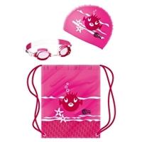Swim Bag with Goggle and Cap - Pink