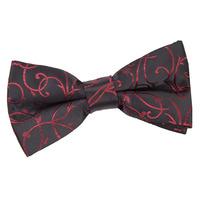 swirl black burgundy bow tie