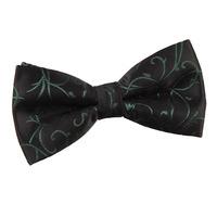 swirl black green bow tie