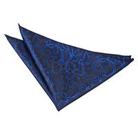 Swirl Black & Blue Handkerchief / Pocket Square