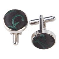 swirl black green cufflinks