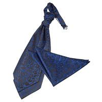 Swirl Black & Blue Scrunchie Cravat 2 pc. Set