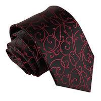 Swirl Black & Burgundy Tie