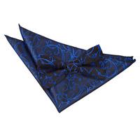 Swirl Black & Blue Bow Tie 2 pc. Set