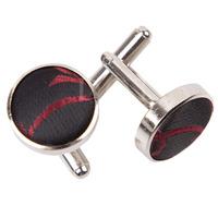 Swirl Black & Burgundy Cufflinks