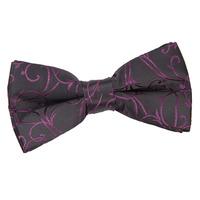 swirl black purple bow tie