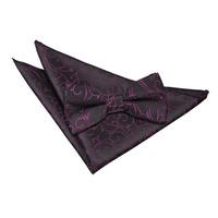 Swirl Black & Purple Bow Tie 2 pc. Set