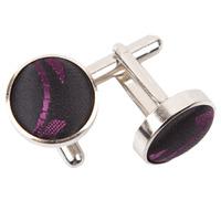 Swirl Black & Purple Cufflinks