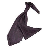 swirl black purple scrunchie cravat 2 pc set