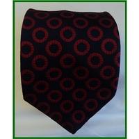 swordsman steel blue red hoop print tie