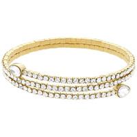 Swarovski Yellow Gold White Crystal Twisty Triangle Bangle