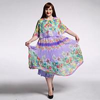 sweet curve womens boho beach plus size boho swing dress print round n ...