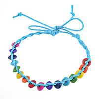 Sweet Handmake Braided Colorful Wood Beads Friendship Bracelet