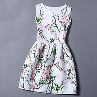 Sweet Summer Women Printing Slim Sleeveless Dress