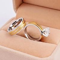 Sweet Lover Gold High Quality Scrub Titanium Steel Wedding Couple Rings Promis rings for couples
