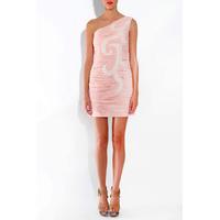 swirl embellished asymmetric dress