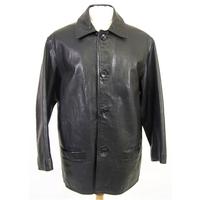 SW1 Black Leather Coat Size: M