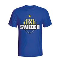 sweden country logo t shirt blue