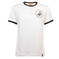 Swansea City 12th Man T-Shirt - Ringer (White/Black)