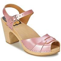 swedish hasbeens peep toe super high womens sandals in pink