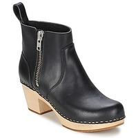 swedish hasbeens zip it emy womens low ankle boots in black
