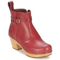 swedish hasbeens jodhpur womens low ankle boots in red